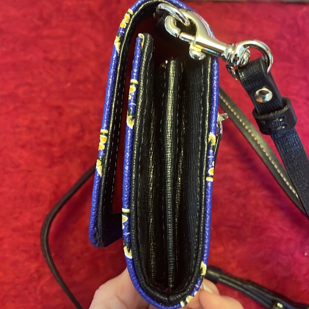 DOONEY & BOURKE NFL DAPHNE RAVENS LOGO WALLET CROSSBODY BAG CLUTCH PURPLE BLUE - Picture 6 of 15